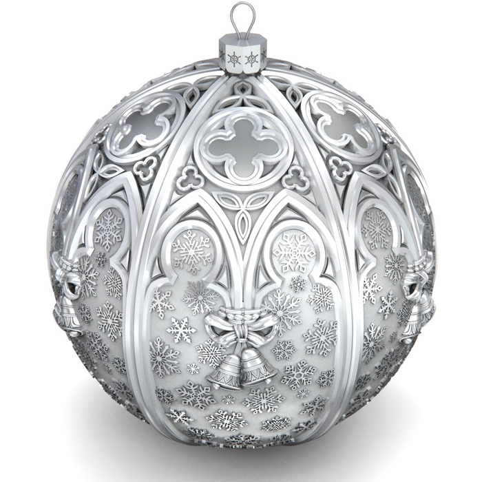 Set of 2 silver Christmas balls "Christmas and Savior"